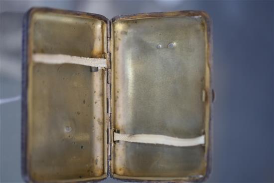 A 20th century Russian 875 silver and polychrome enamel cigarette case, gross 199 grams.